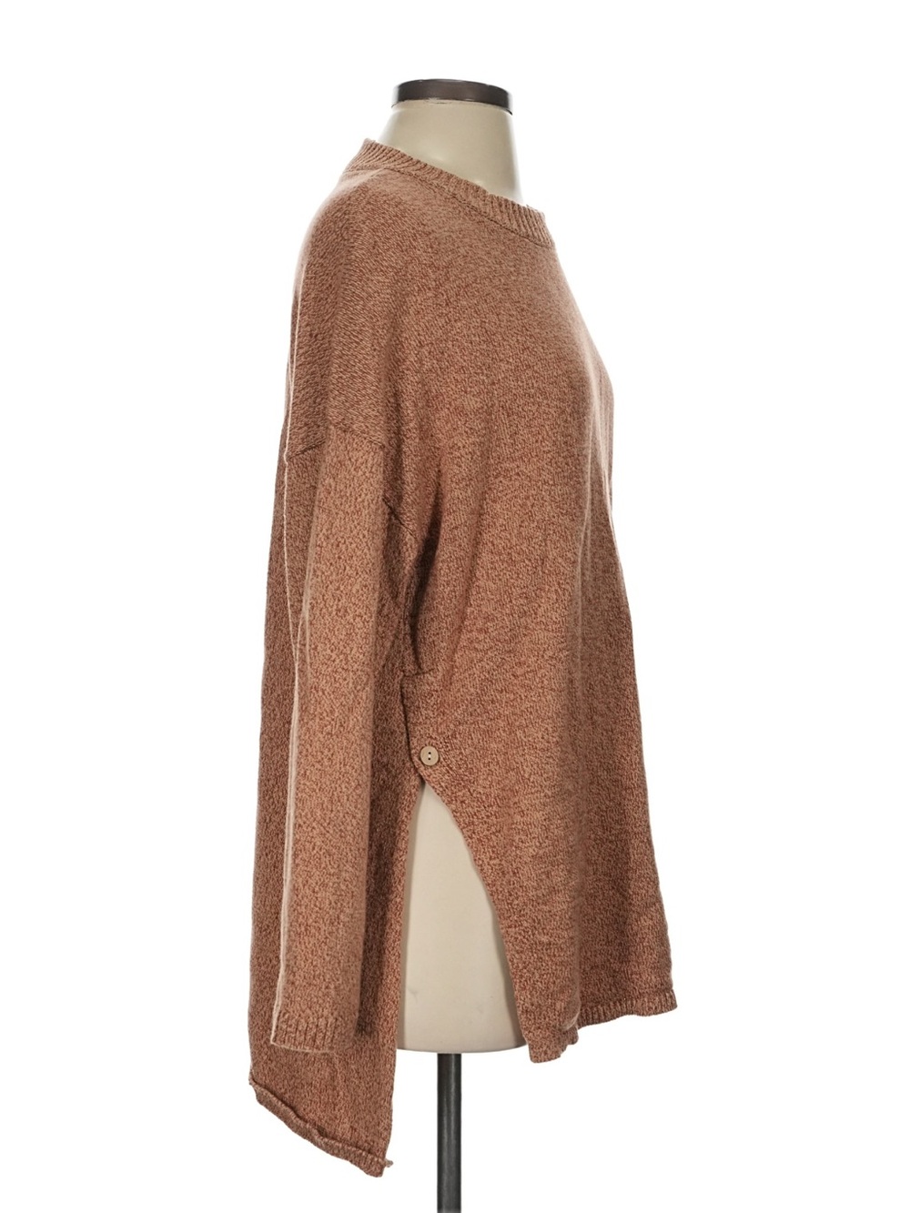 Free People Oversized Crewneck Sweater in Warm Rust - Picture 3 of 5